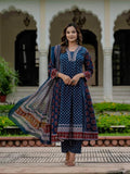Ajrak Print Pure Cotton A Line Dupatta set Available in Two Colors