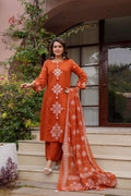 Kurti Pant Dupatta set in cotton fabric with heavy embroidery