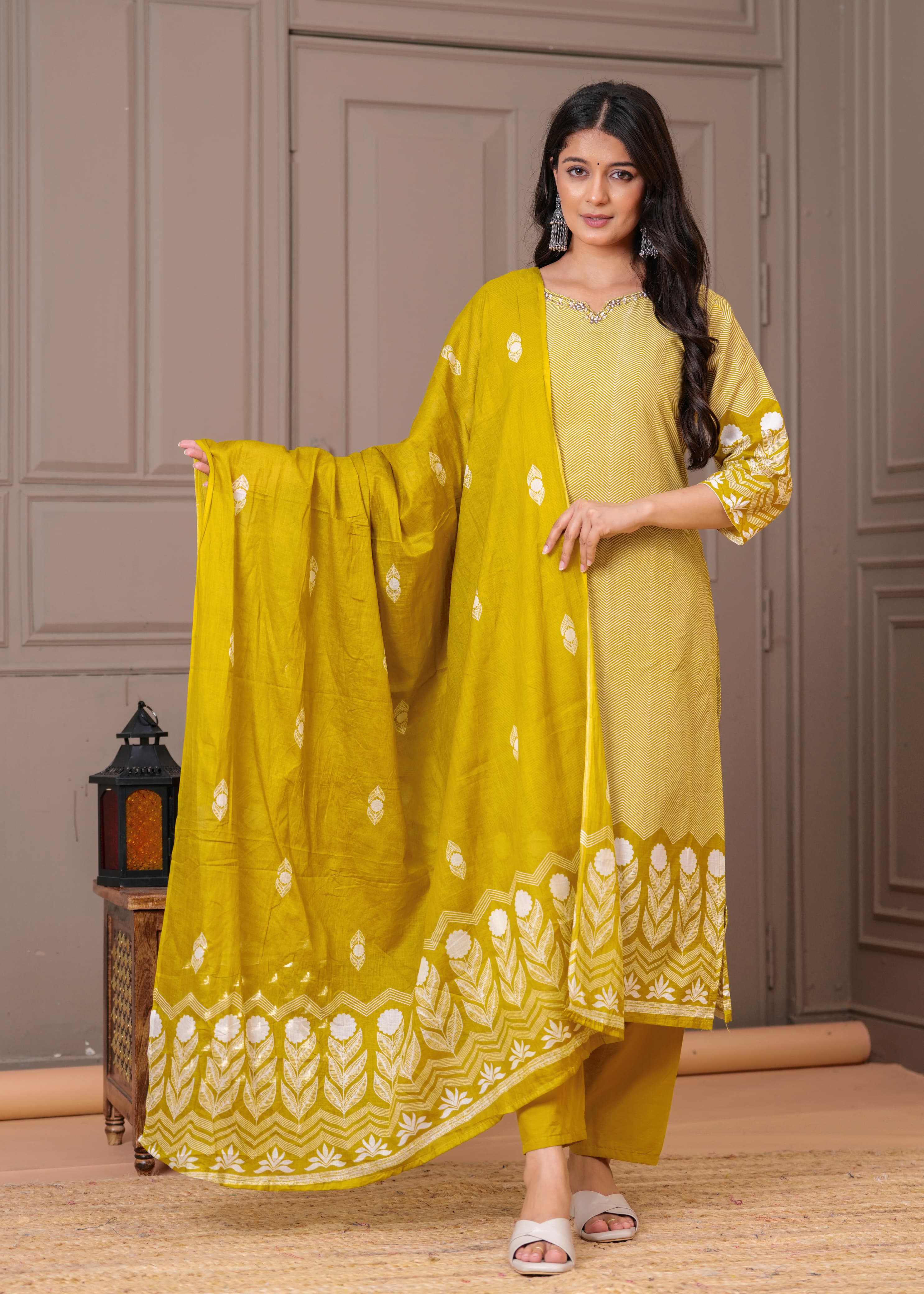 Lehriya suit in blue , purple, and yellow color