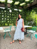 Halter Neck Cotton Kurti Pant Set In Cut Slevess