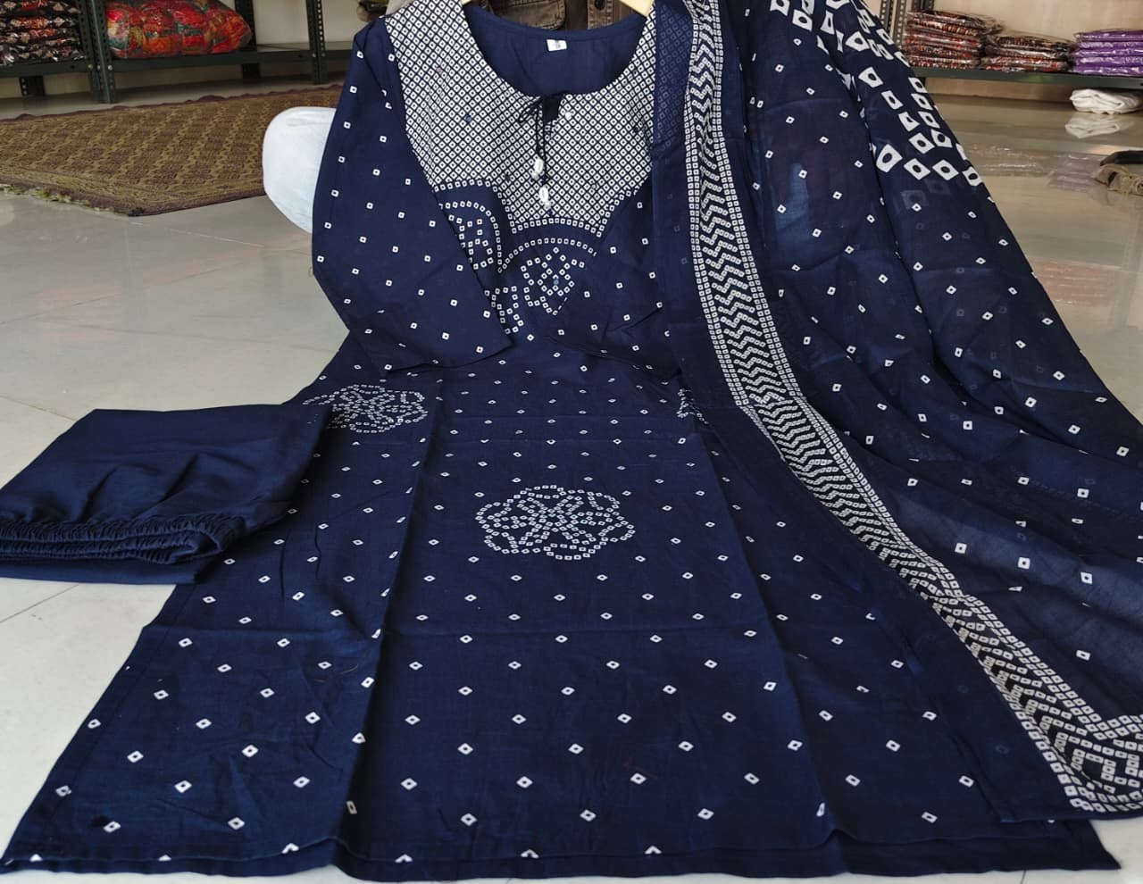 Bandhani Print Cotton Duppata Set Which Is In Trend Right Now